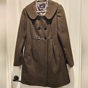 Women's coffee color peacoat size Medium